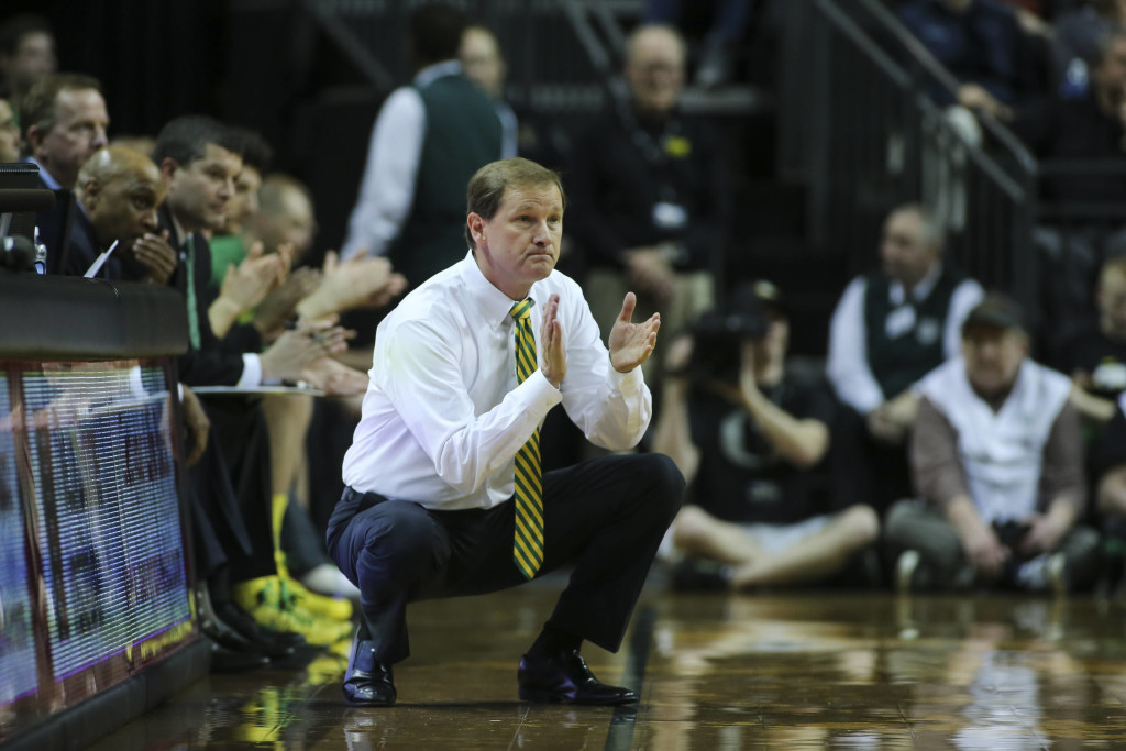 Oregon head coach Dana Altman was voted the Pac-12 Coach of the Year for a third time on Monday. (Photo: goducks.com)