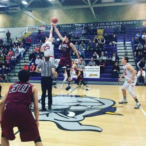North Douglas and Sherman tipoff in the 1A quarterfinals. (Photo courtesy: OSAA)